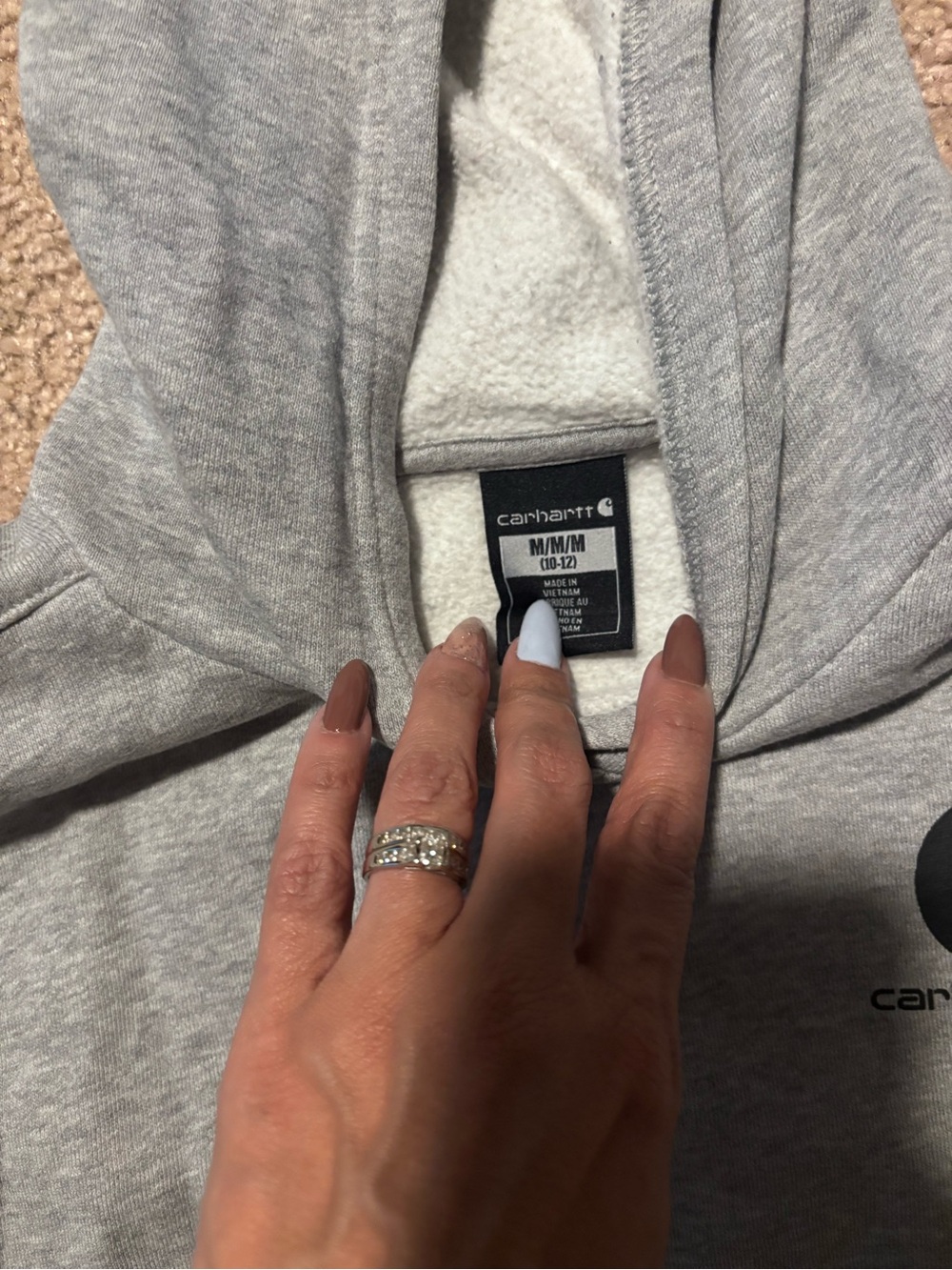Carhartt Women's Heather Gray Sherpa-Lined Pullover Hoodie